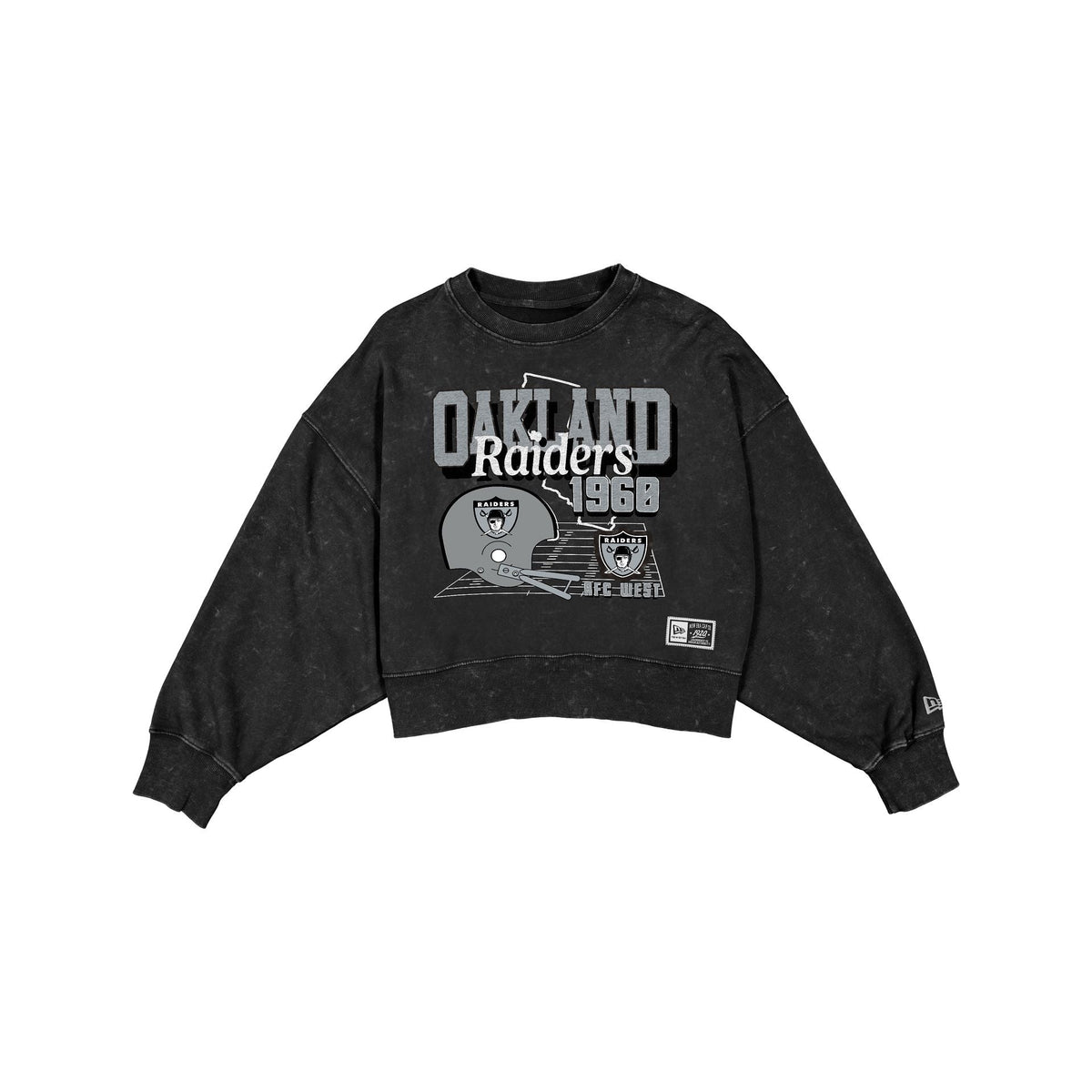 Las Vegas Raiders Women's Throwback Cropped Washed Crewneck