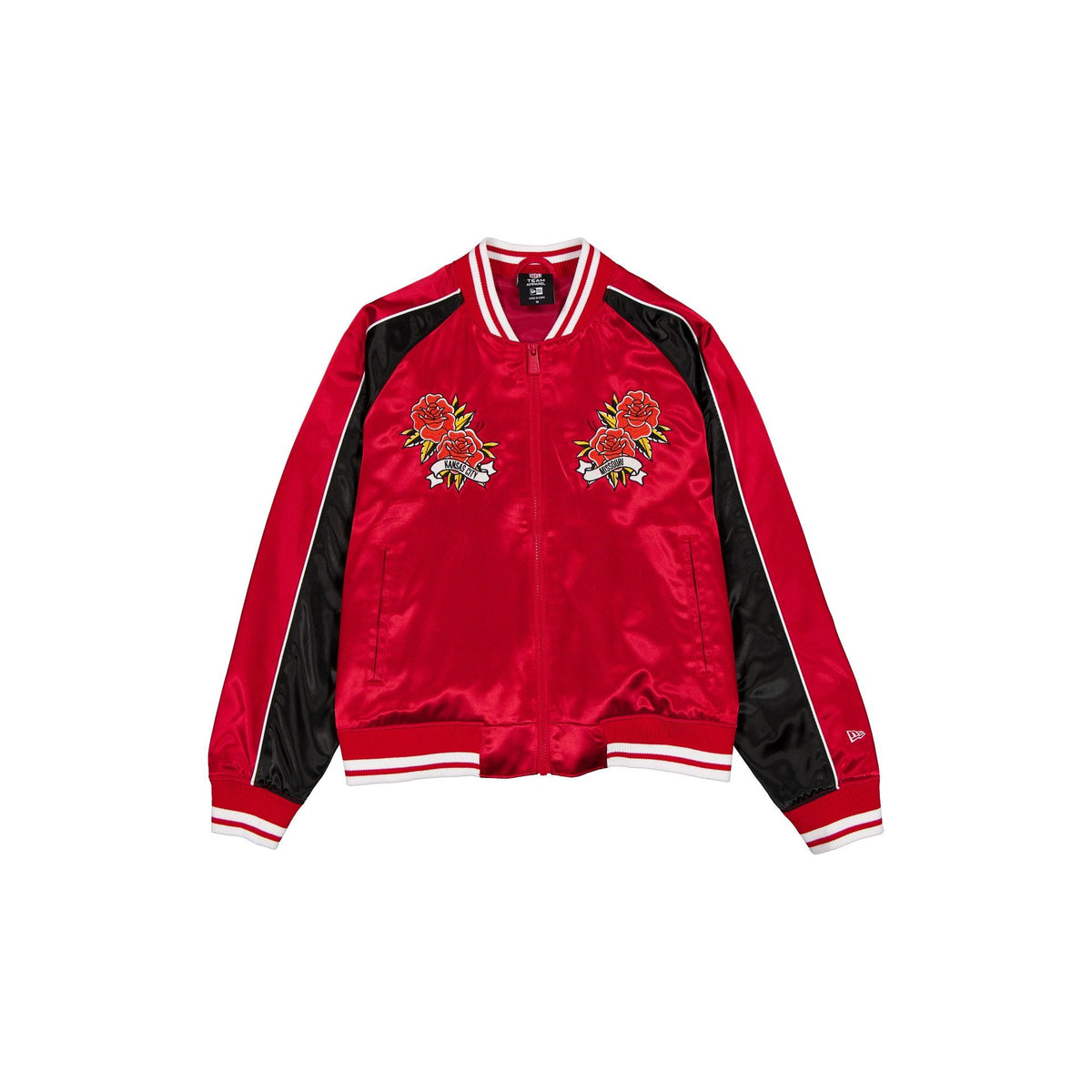 Kansas City Chiefs Women's Floral Satin Varsity Jacket