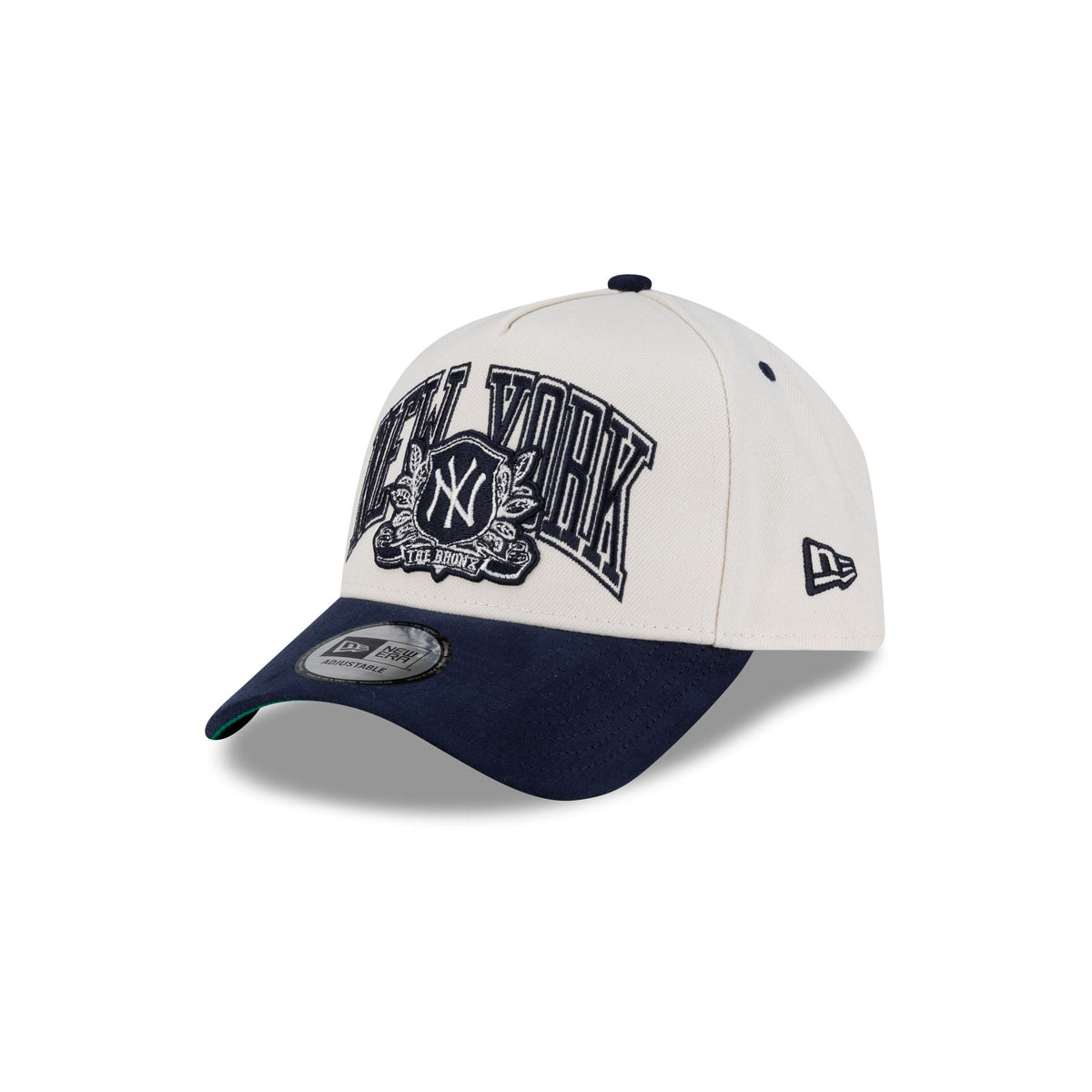 New York Yankees Navy Wordmark Suede 9FORTY A-Frame Snapback Hat