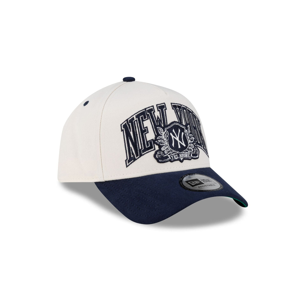 New York Yankees Navy Wordmark Suede 9FORTY A-Frame Snapback Hat