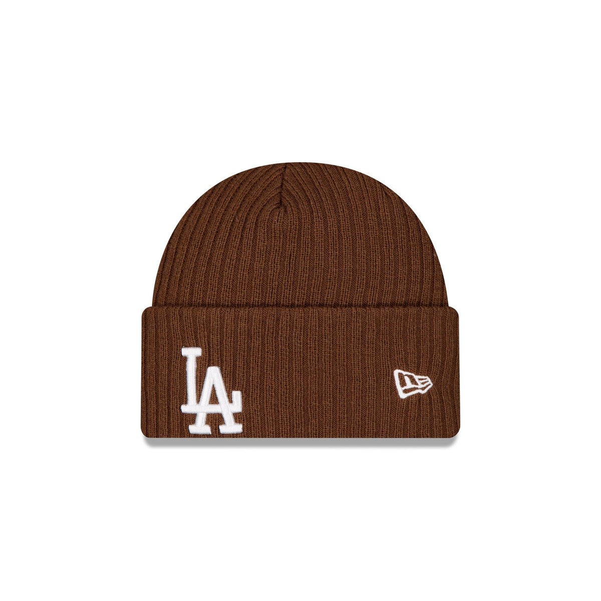 Los Angeles Dodgers Wide Cuff Brown Beanie Hat