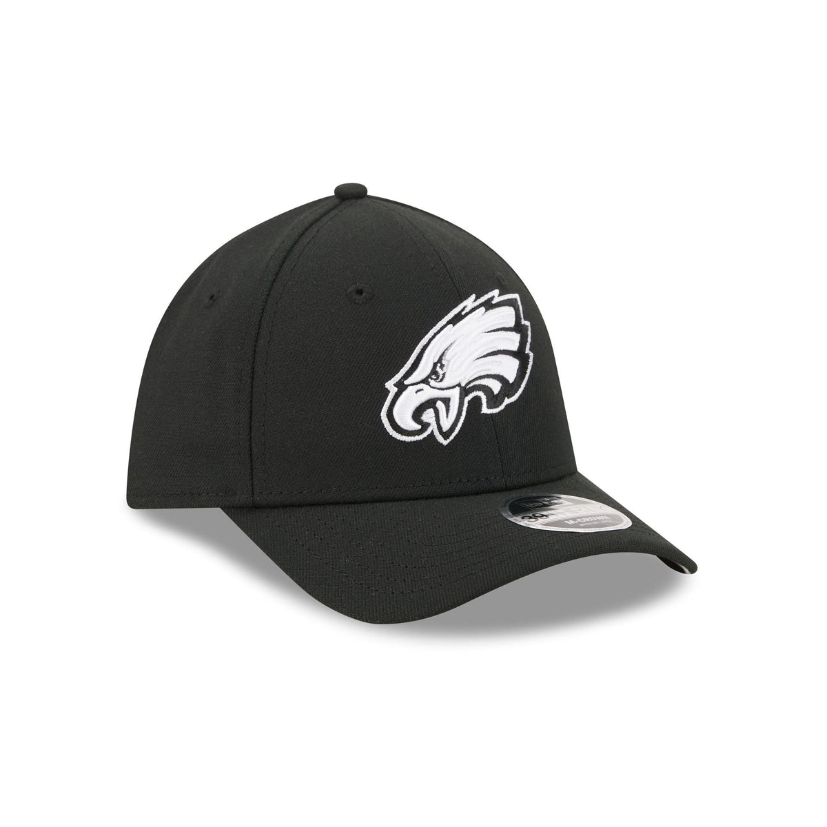 Philadelphia Eagles Poly Black & White 39THIRTY M-Crown Stretch Fit Hat
