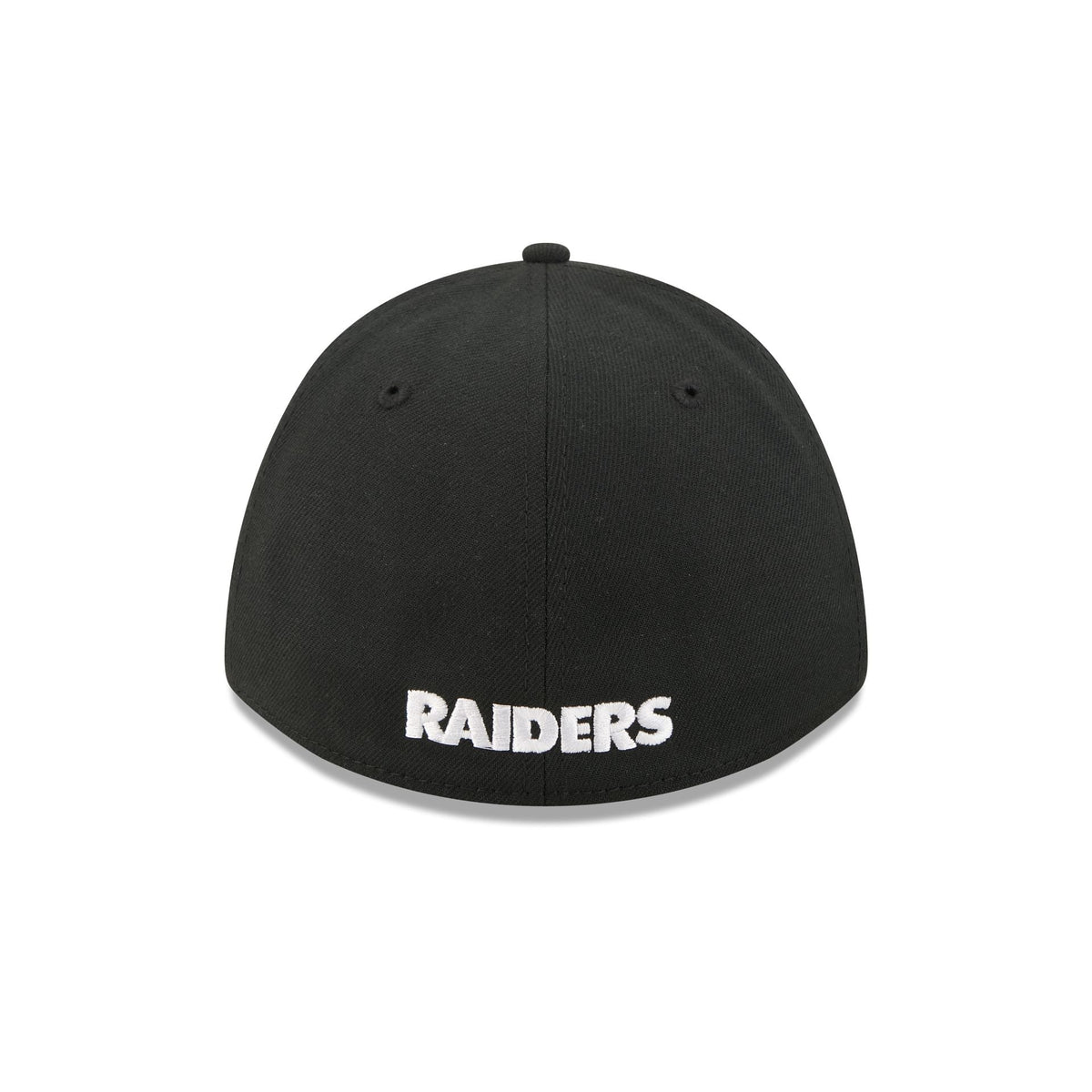 Las Vegas Raiders Poly Black & White 39THIRTY M-Crown Stretch Fit Hat