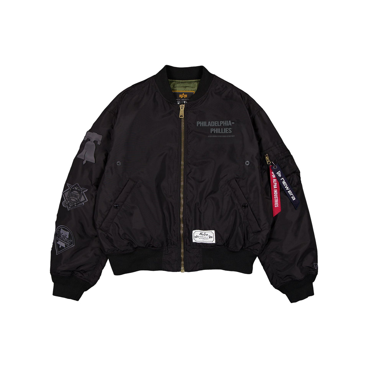 Alpha Industries x Philadelphia Phillies Black 2-in-1 MA-1 Flight Jacket + Vest