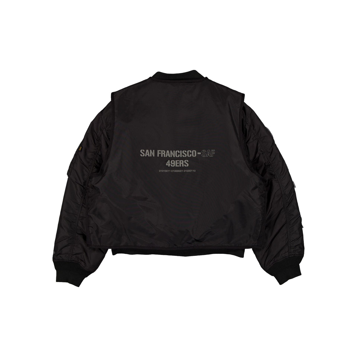 Alpha Industries x San Francisco 49ers Black 2-in-1 MA-1 Flight Jacket + Vest