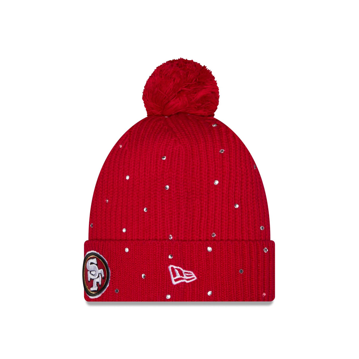 San Francisco 49ers Women's Rhinestone Pom Knit Hat