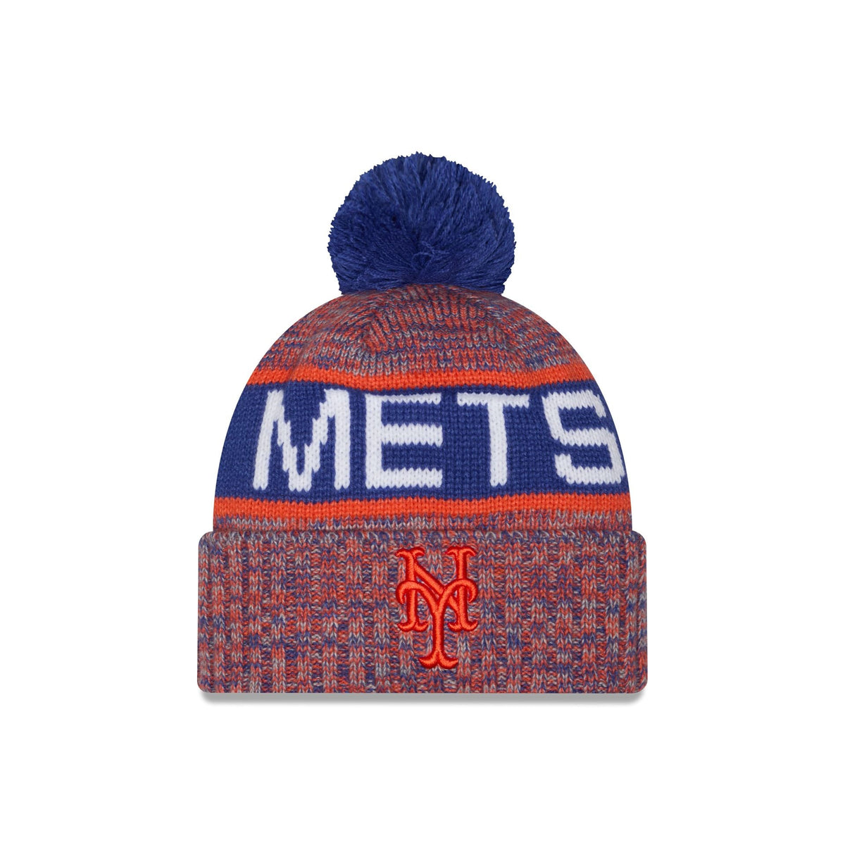 New York Mets Tri Color Pom Knit Hat