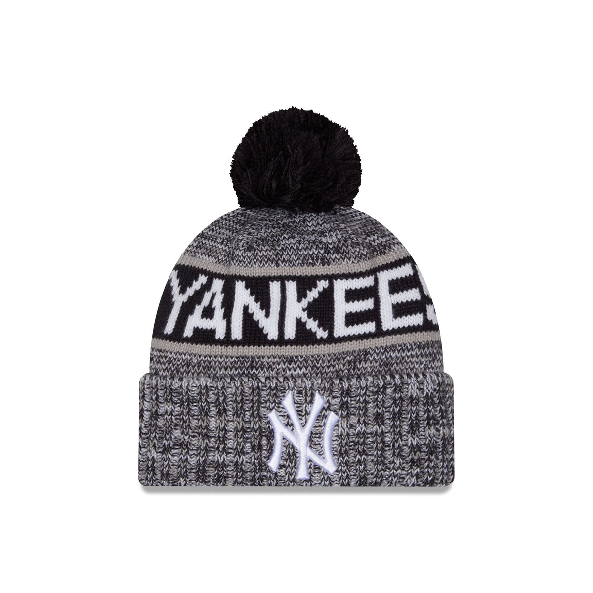 New York Yankees Tri Color Pom Knit Hat