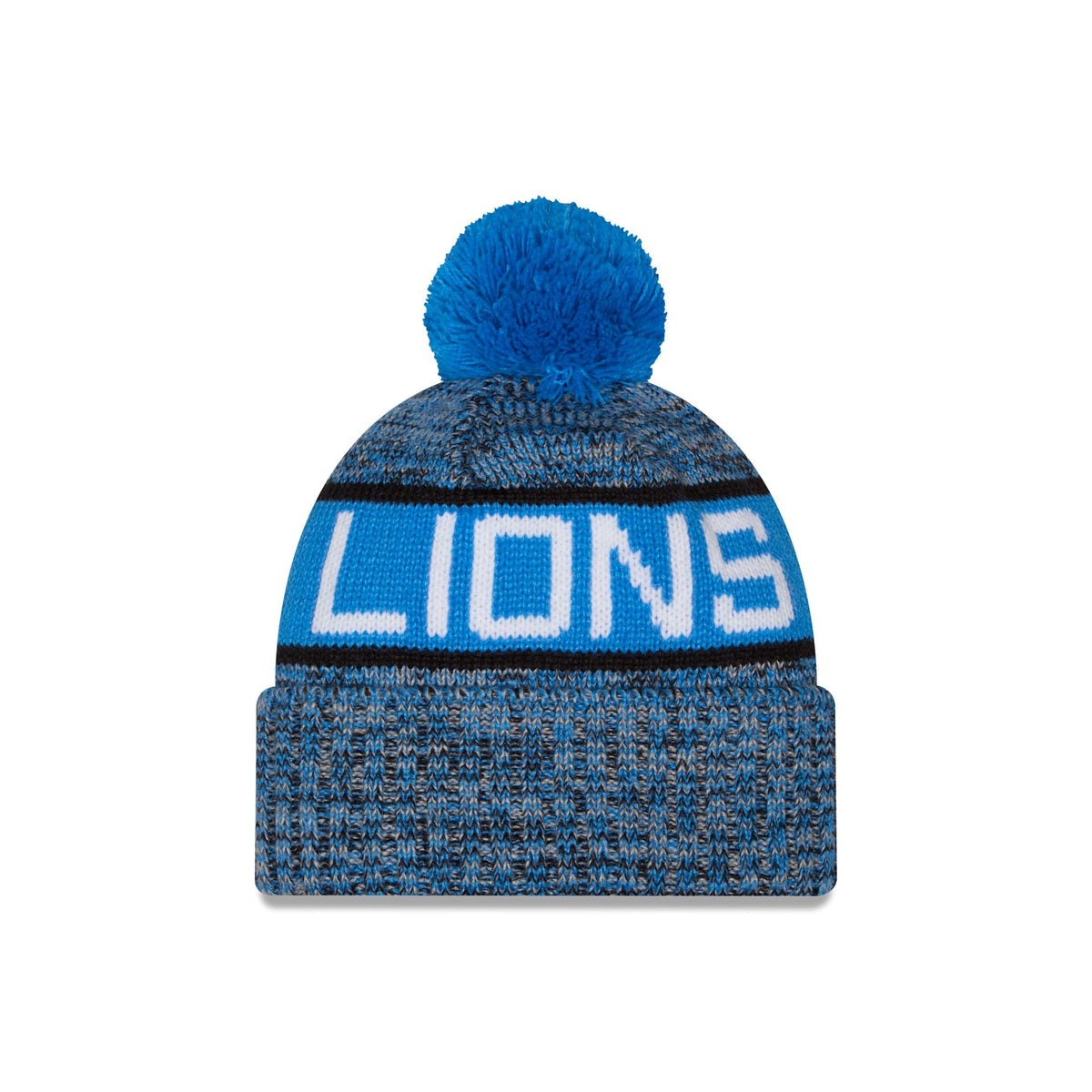 Detroit Lions Tri Color Pom Knit Hat