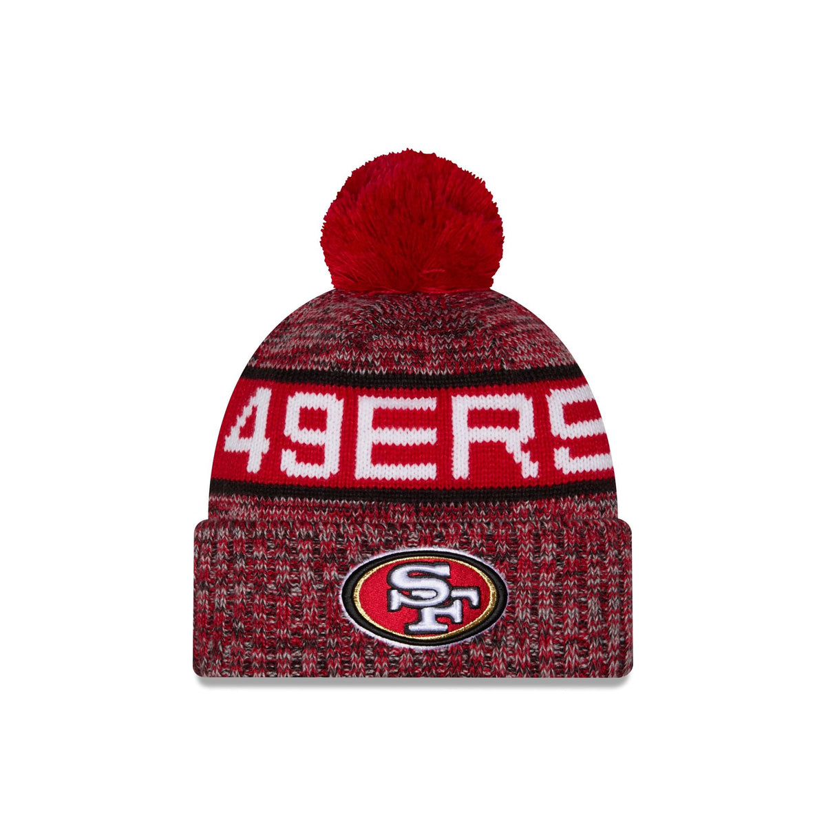 San Francisco 49ers Tri Color Pom Knit Hat