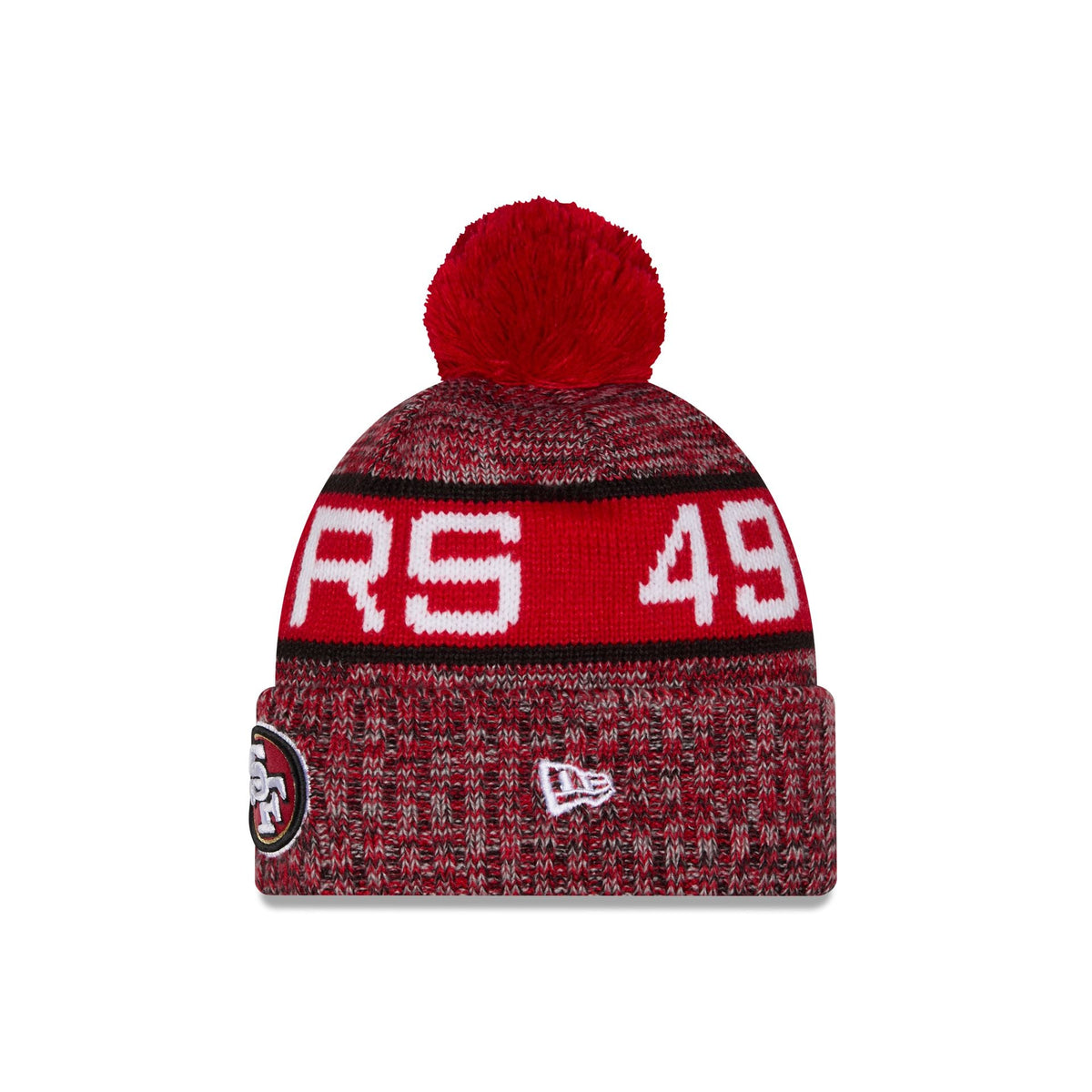 San Francisco 49ers Tri Color Pom Knit Hat
