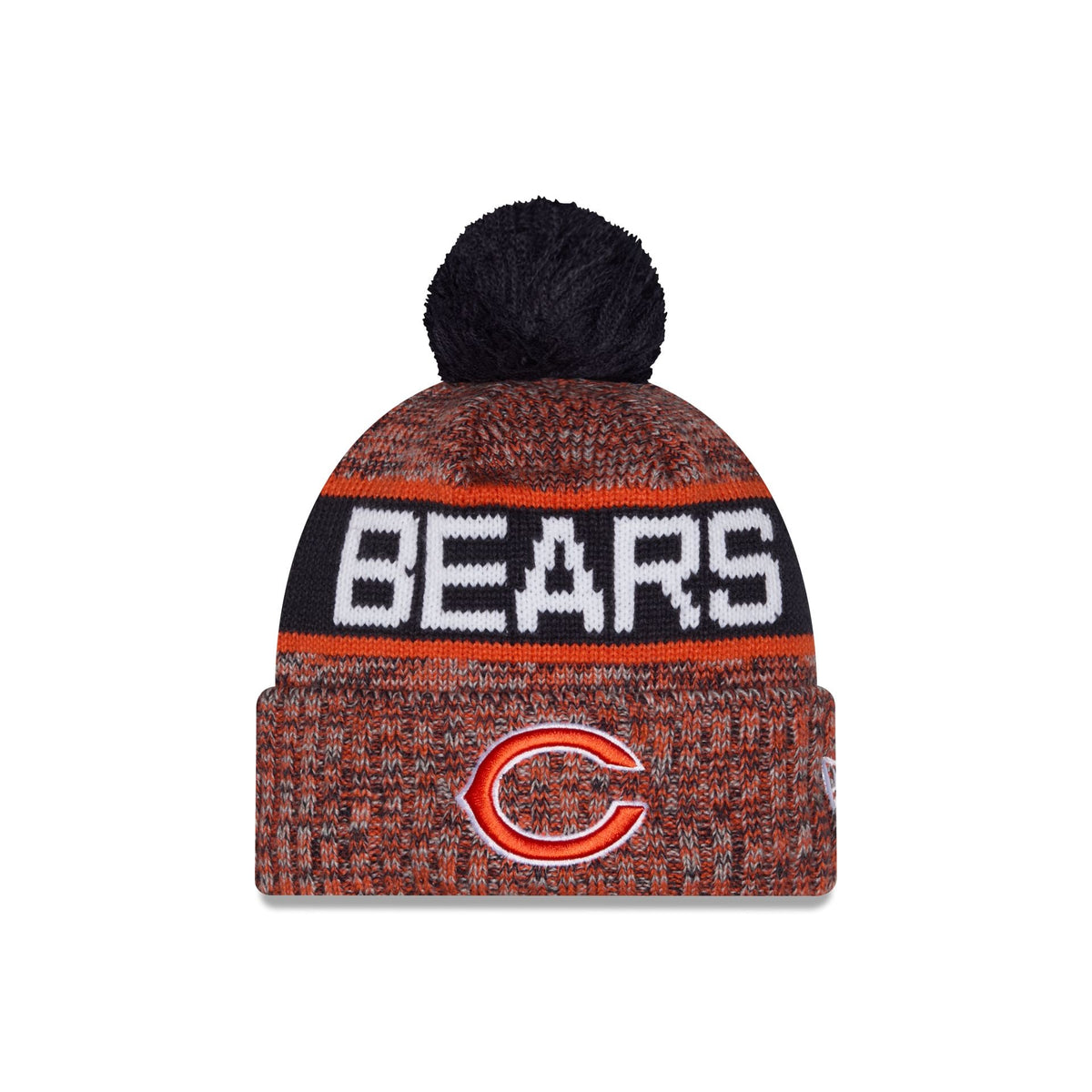 Chicago Bears Tri Color Pom Knit Hat