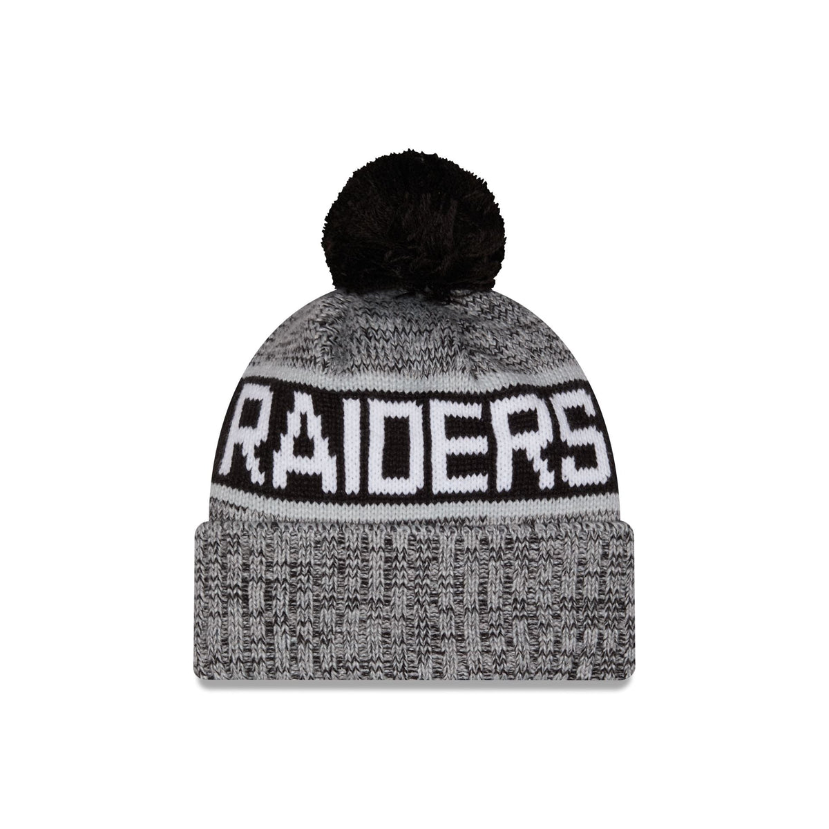 Las Vegas Raiders Tri Color Pom Knit Hat
