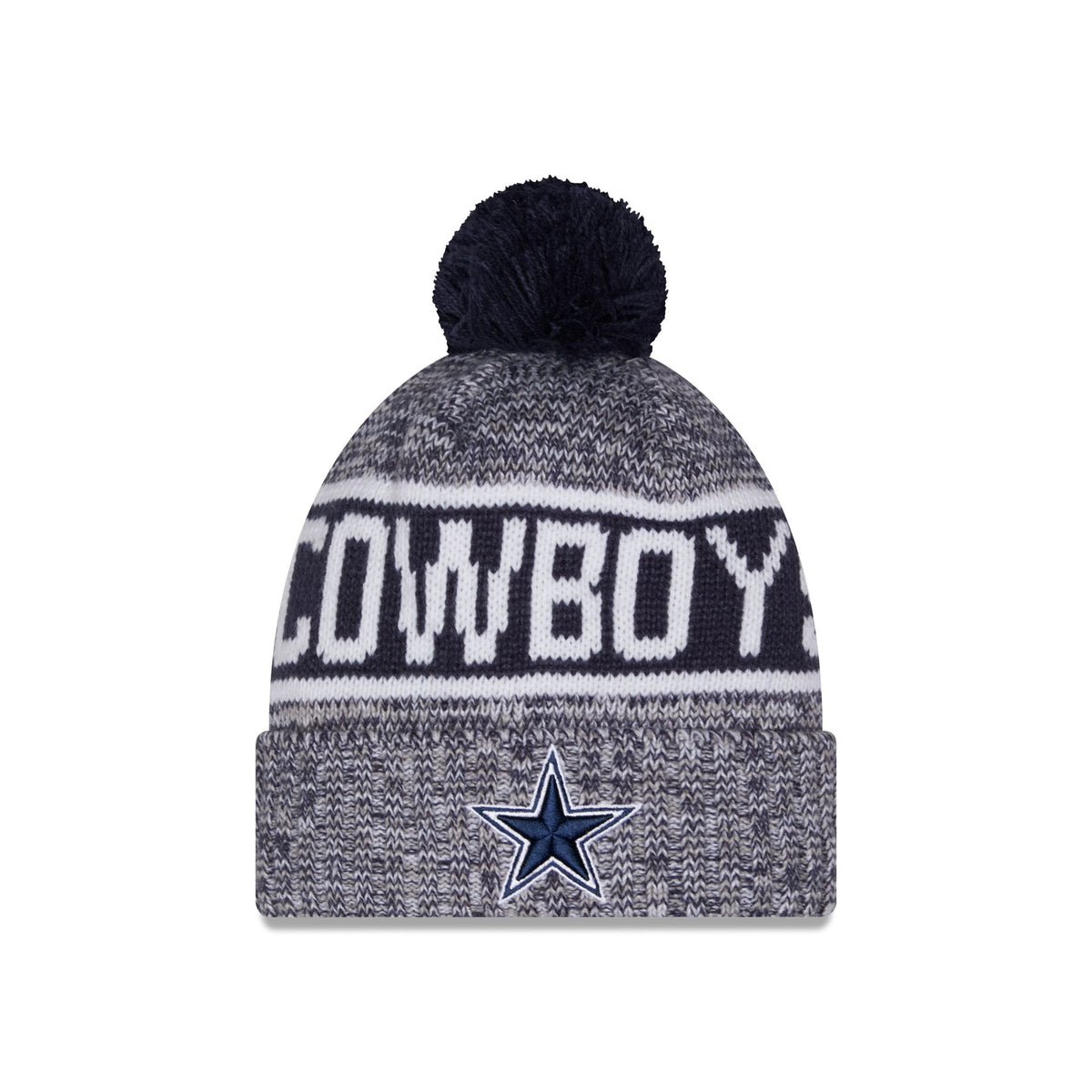 Dallas Cowboys Tri Color Pom Knit Hat