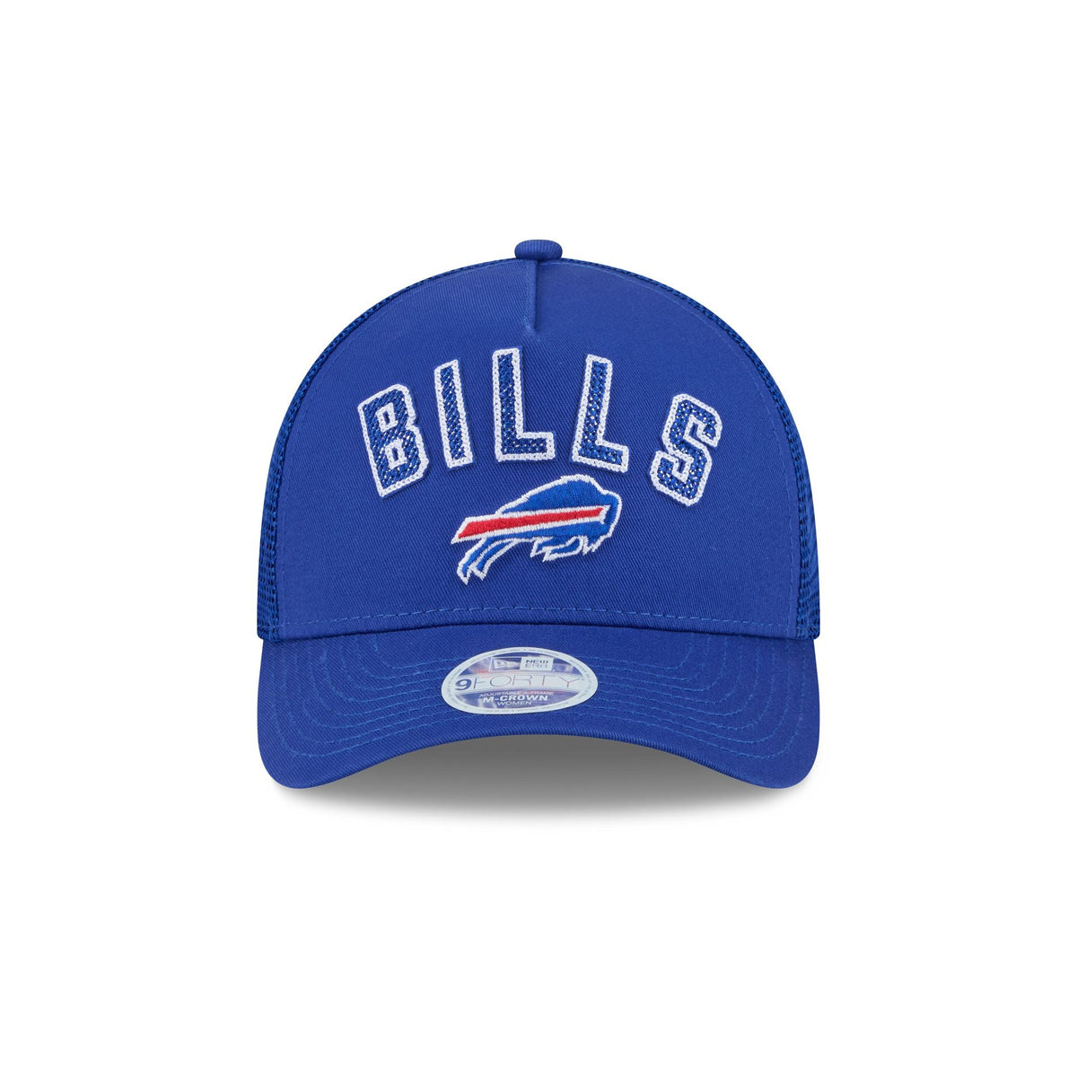 Buffalo Bills Sequin Wordmark Women's 9FORTY M-Crown A-Frame Trucker Hat