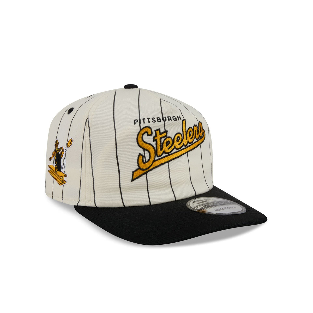 Pittsburgh Steelers Chrome White Pinstripe 19TWENTY Snapback Hat