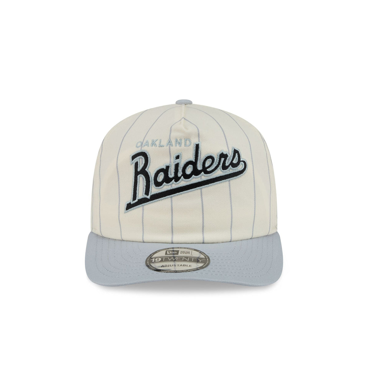 Las Vegas Raiders Chrome White Pinstripe 19TWENTY Snapback Hat