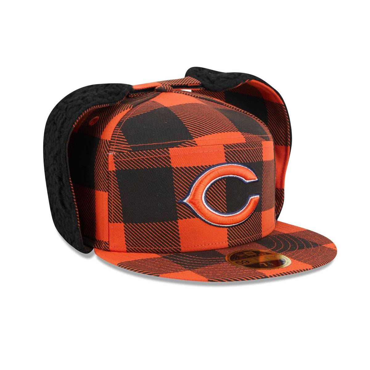 Chicago Bears Plaid Split Panel Dog Ear 59FIFTY Fitted Hat