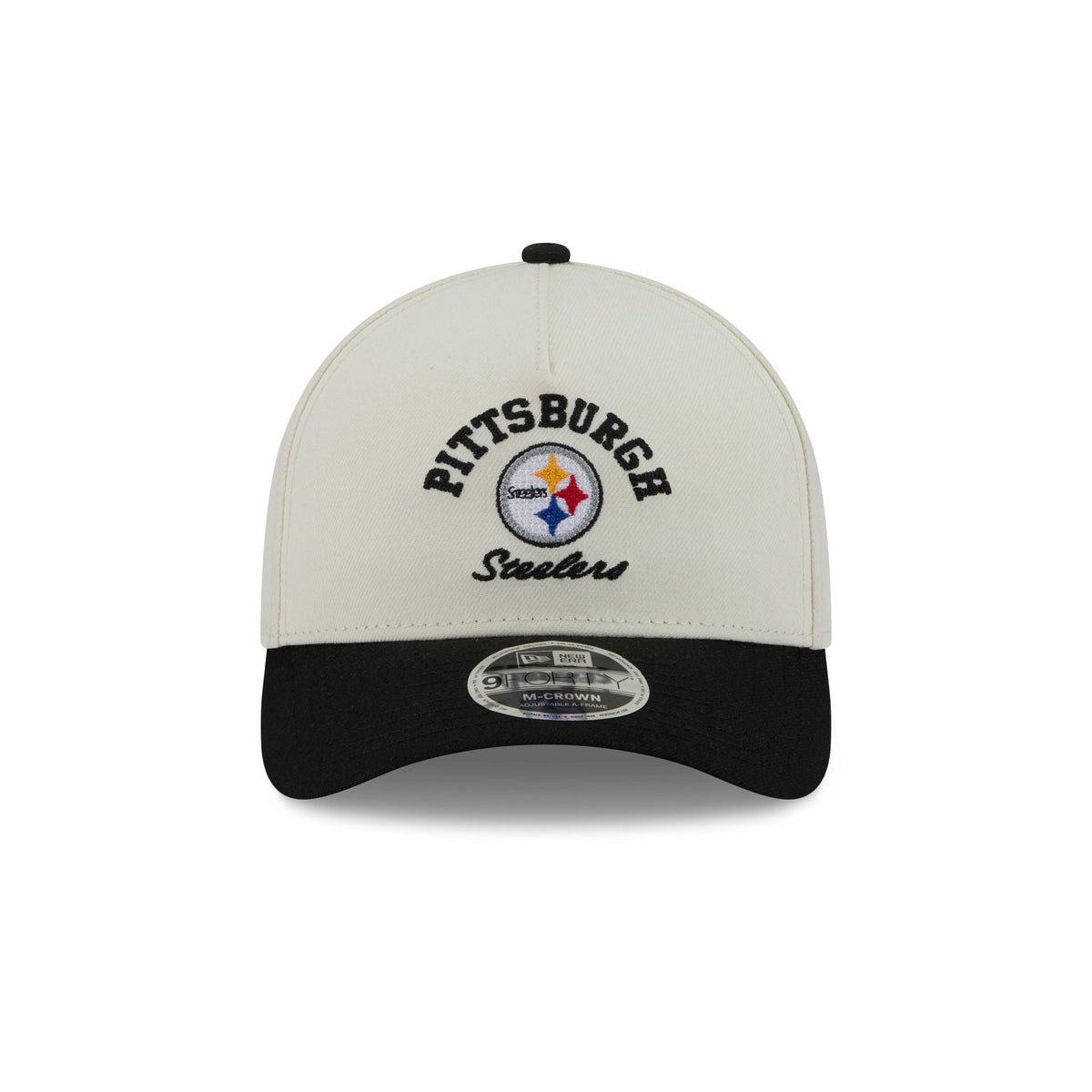 Pittsburgh Steelers Arched Graphic Chrome White 9FORTY M-Crown A-Frame Snapback Hat