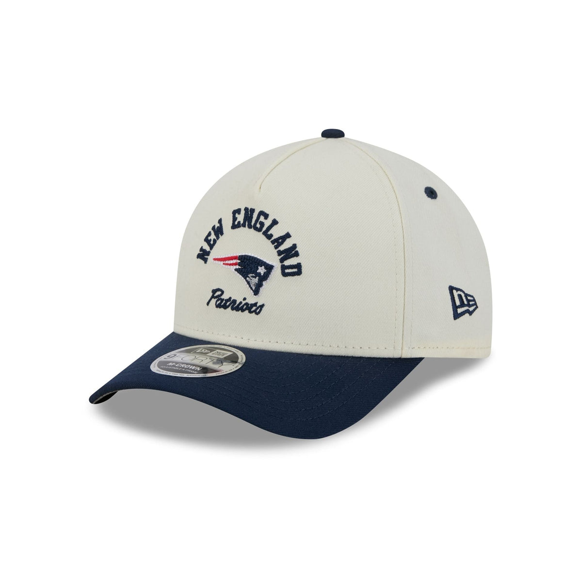 New England Patriots Arched Graphic Chrome White 9FORTY M-Crown A-Frame Snapback Hat