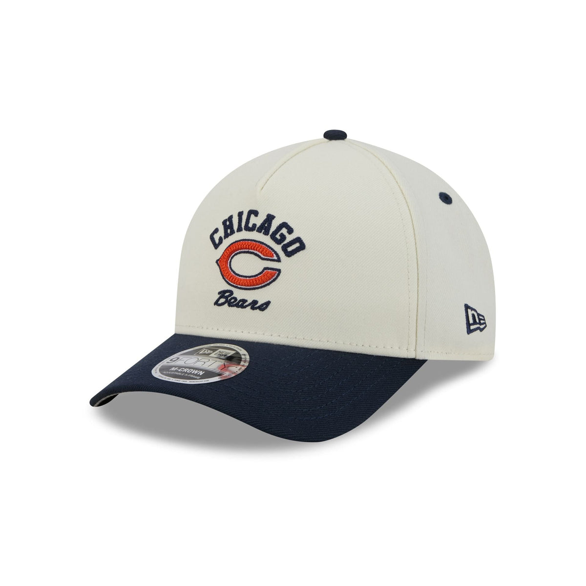 Chicago Bears Arched Graphic Chrome White 9FORTY M-Crown A-Frame Snapback Hat