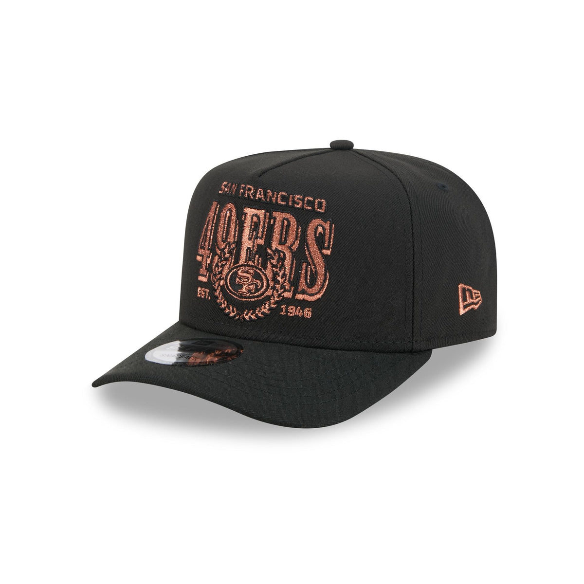San Francisco 49ers Gold Laurel Black 9FIFTY A-Frame Snapback Hat