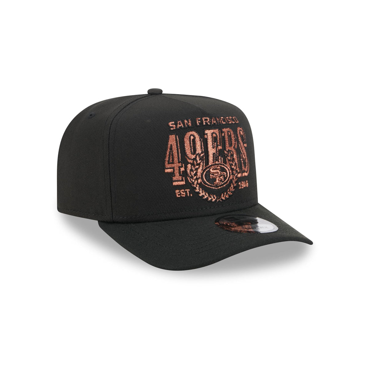 San Francisco 49ers Gold Laurel Black 9FIFTY A-Frame Snapback Hat