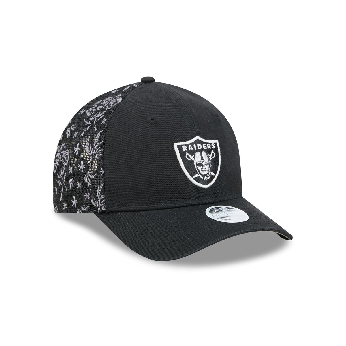 Las Vegas Raiders Floral Mesh Women's 9FORTY M-Crown Trucker Hat