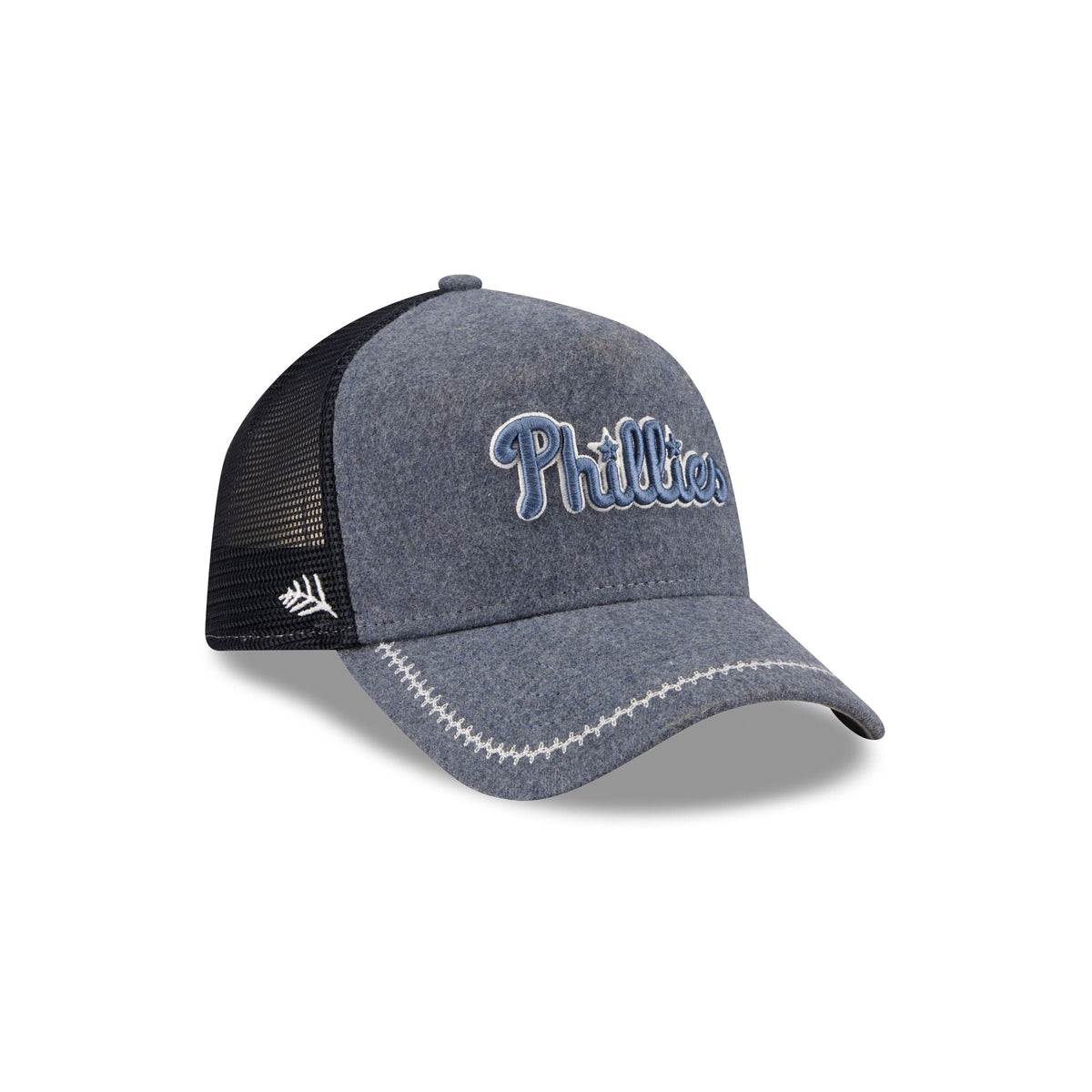 Philadelphia Phillies Navy Brushed Chambray 9FORTY A-Frame Trucker Hat