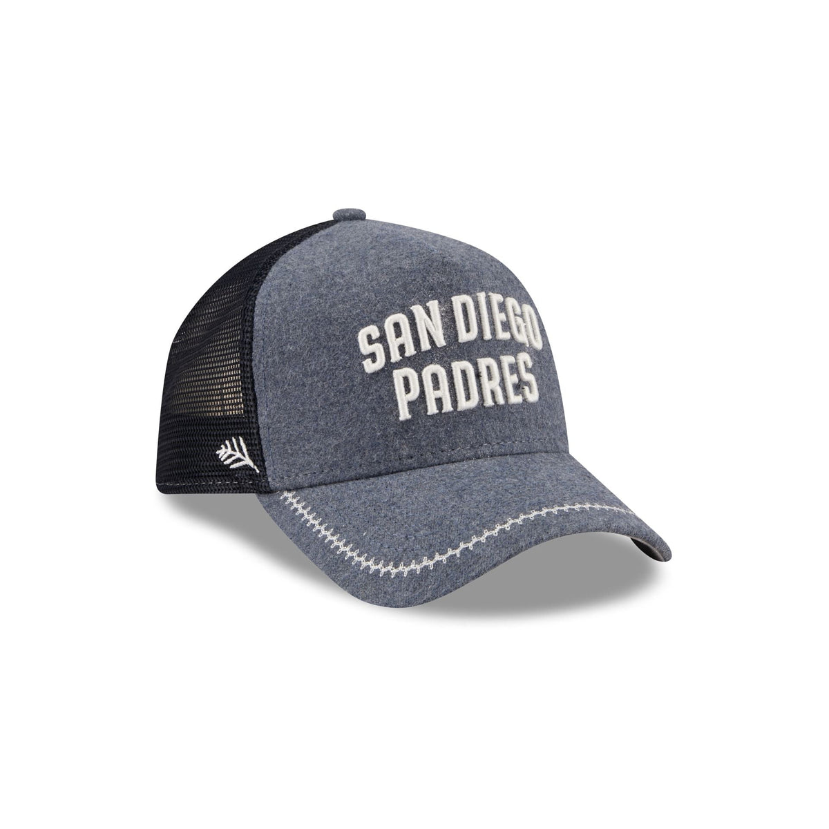 San Diego Padres Navy Brushed Chambray 9FORTY A-Frame Trucker Hat