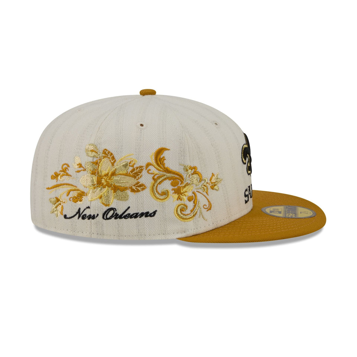 New Orleans Saints Chrome Herringbone 59FIFTY Fitted Hat