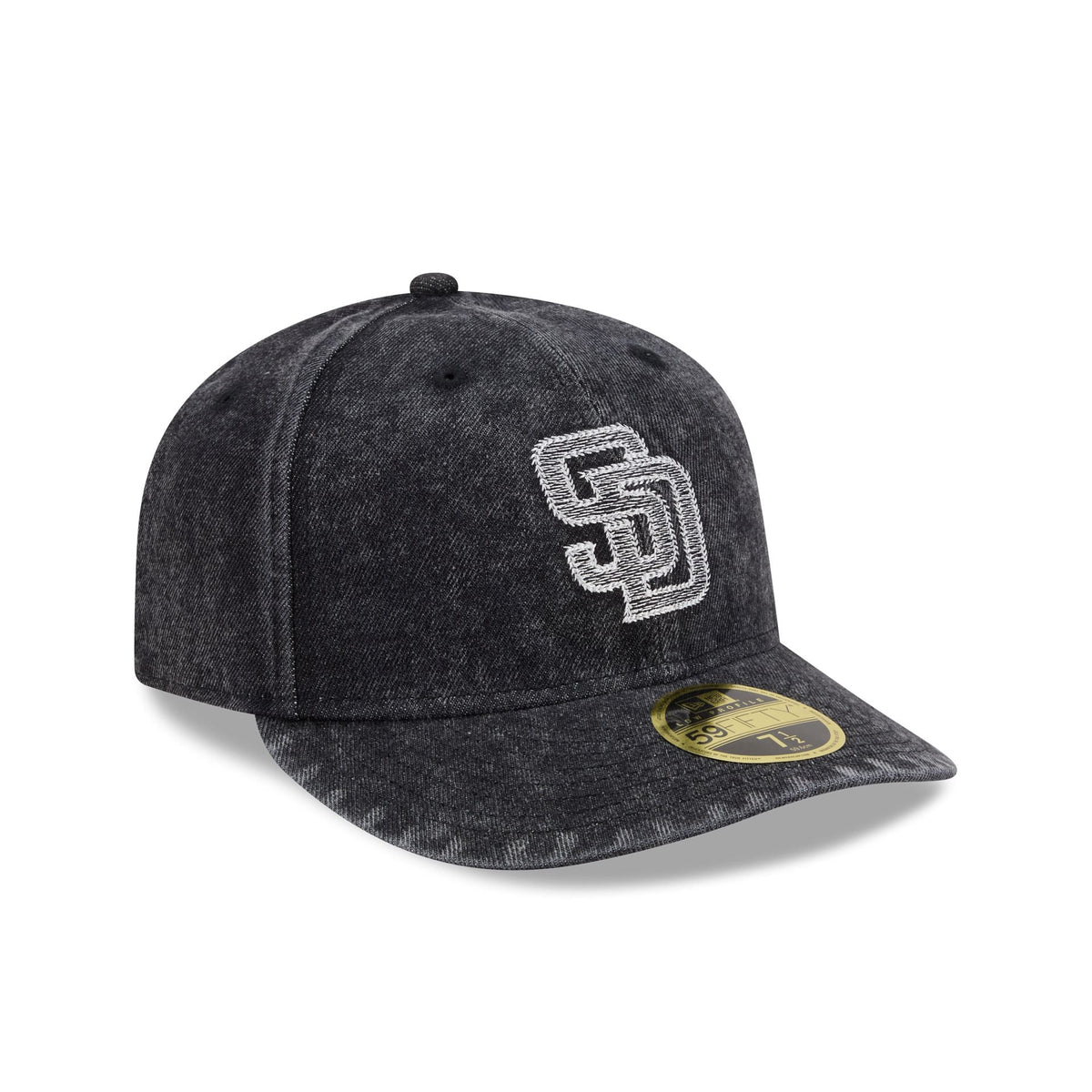 San Diego Padres Black Denim Low Profile 59FIFTY Fitted Hat