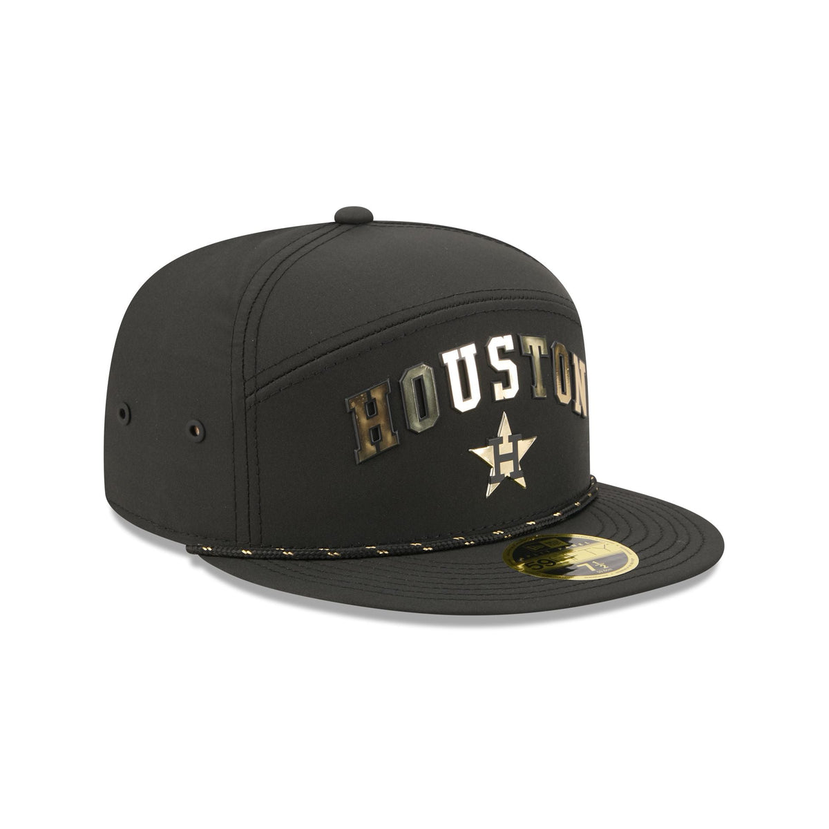 Houston Astros Gold Logo Rope Split Panel 59FIFTY Fitted Hat
