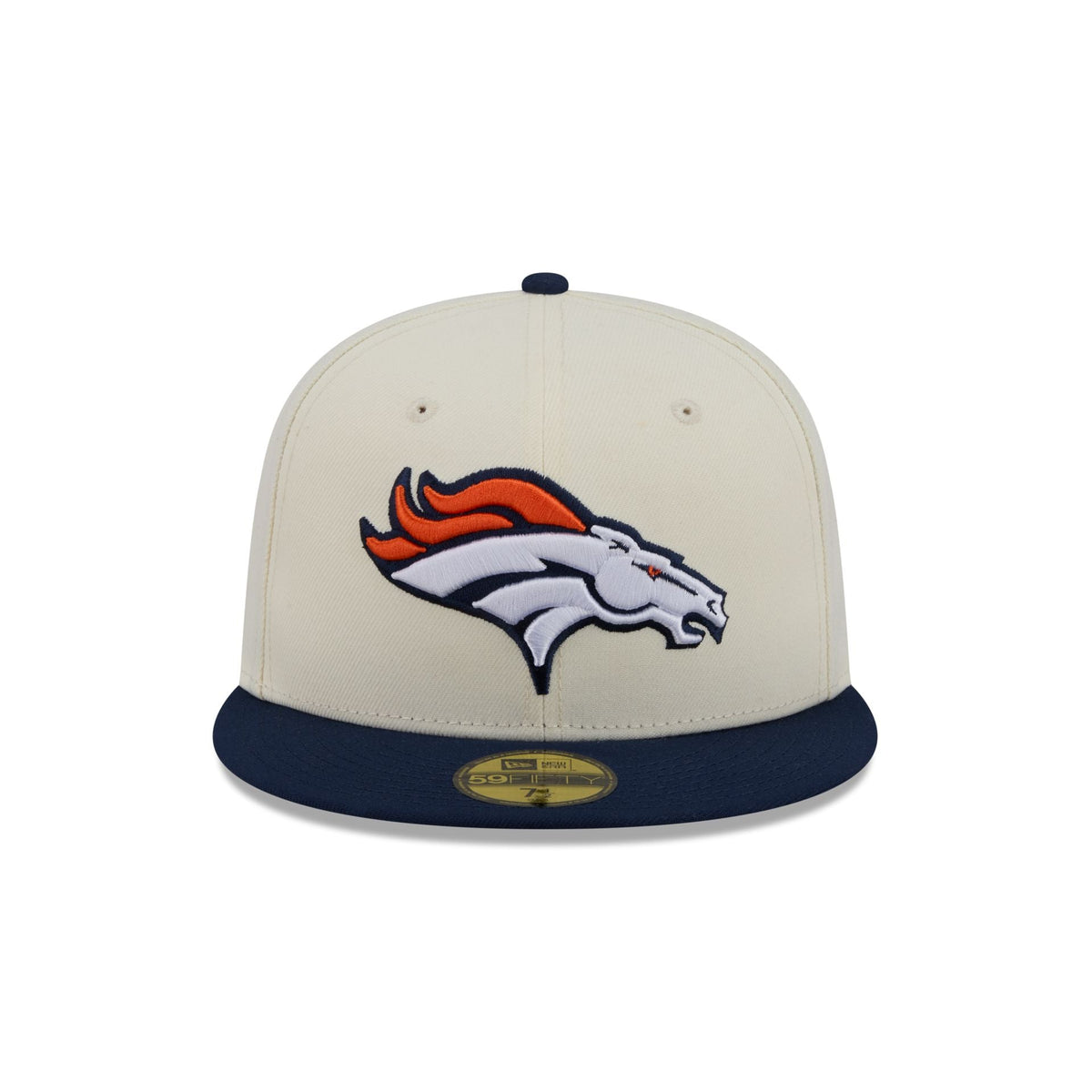 Denver Broncos Chrome White Basic 59FIFTY Fitted Hat