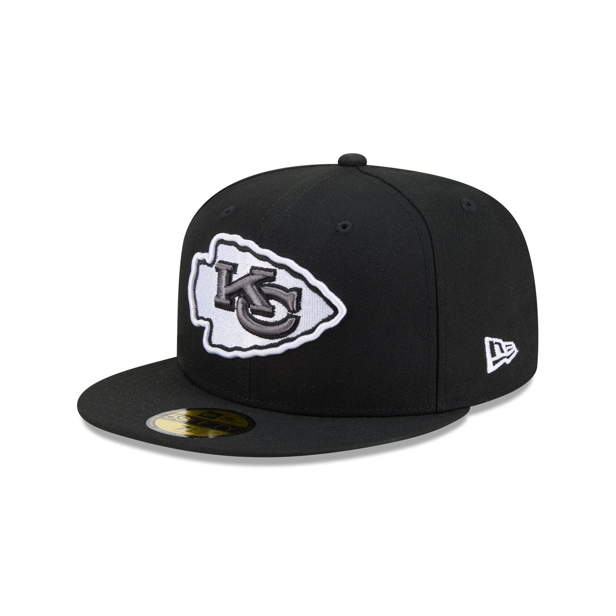 Kansas City Chiefs Black and White Basic 59FIFTY Fitted Hat