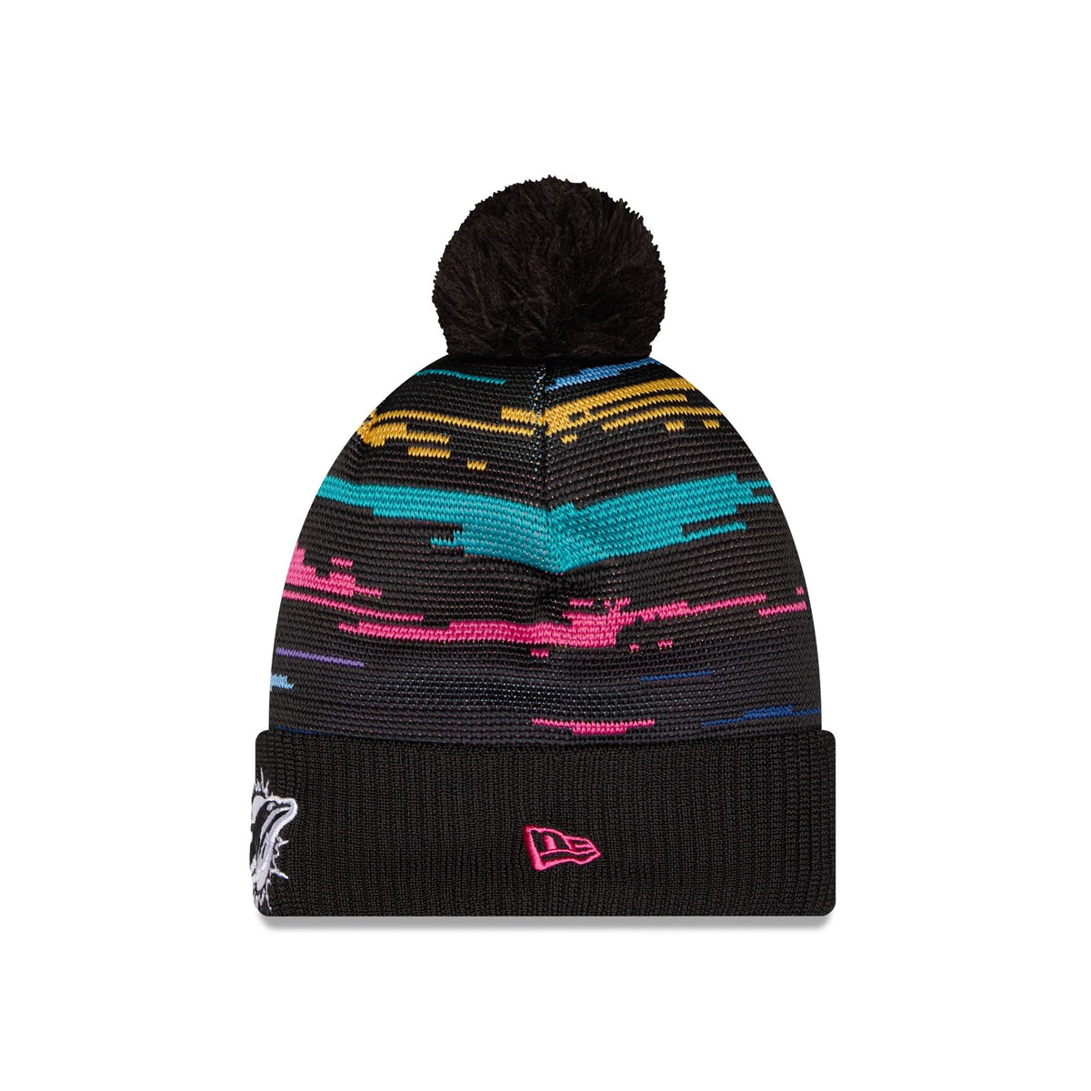 Miami Dolphins 2026 Crucial Catch Pom Knit Hat