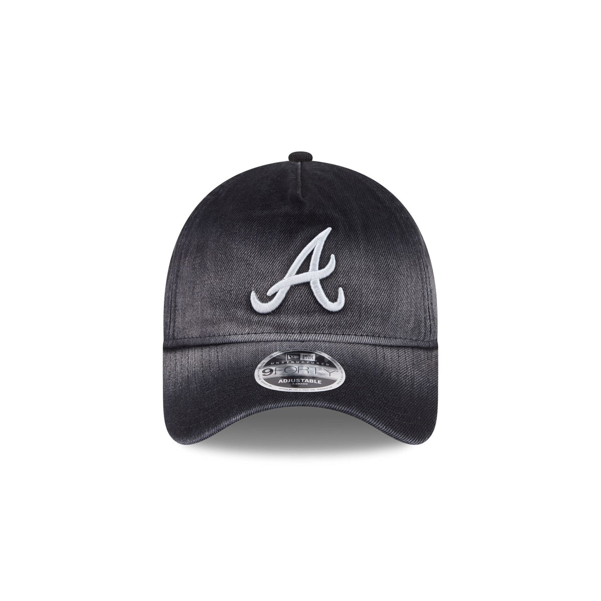 Atlanta Braves Washed Black Denim 9FORTY A-Frame Unstructured Snapback Hat