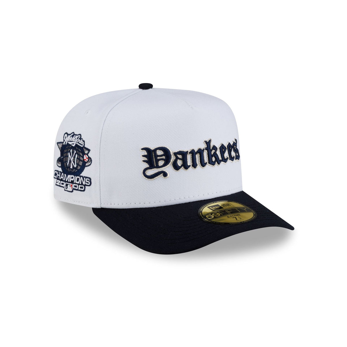 Just Caps Gothic Script New York Yankees 59FIFTY A-Frame Fitted Hat