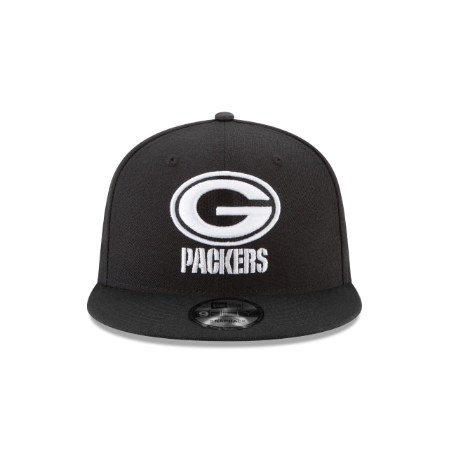 Green Bay Packers Black and White 9FIFTY Snapback Hat