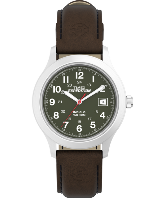 Expedition Metal Field 39mm Leather Strap Watch