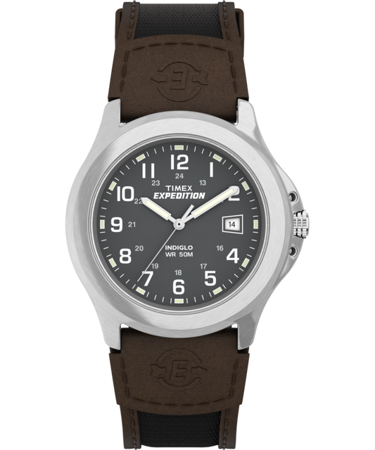 Expedition Metal Field 40mm Leather Strap Watch