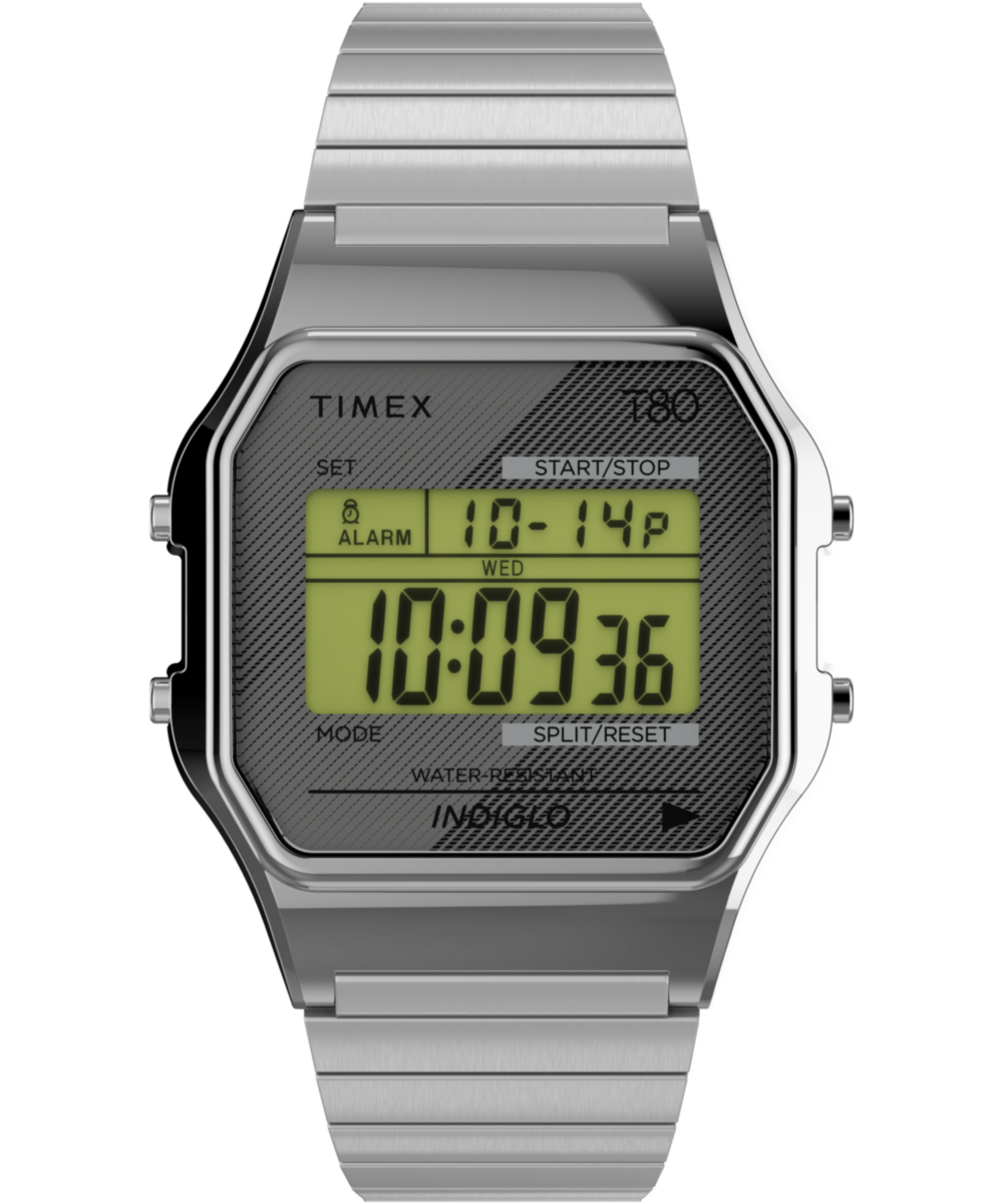 Timex T80 34mm Stainless Steel Expansion Band Watch