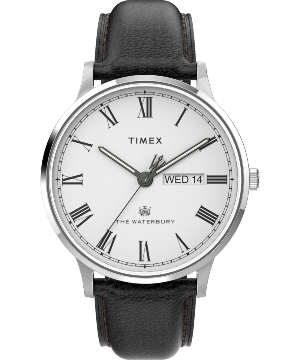 Waterbury Classic Day/Date 40mm Leather Strap Watch