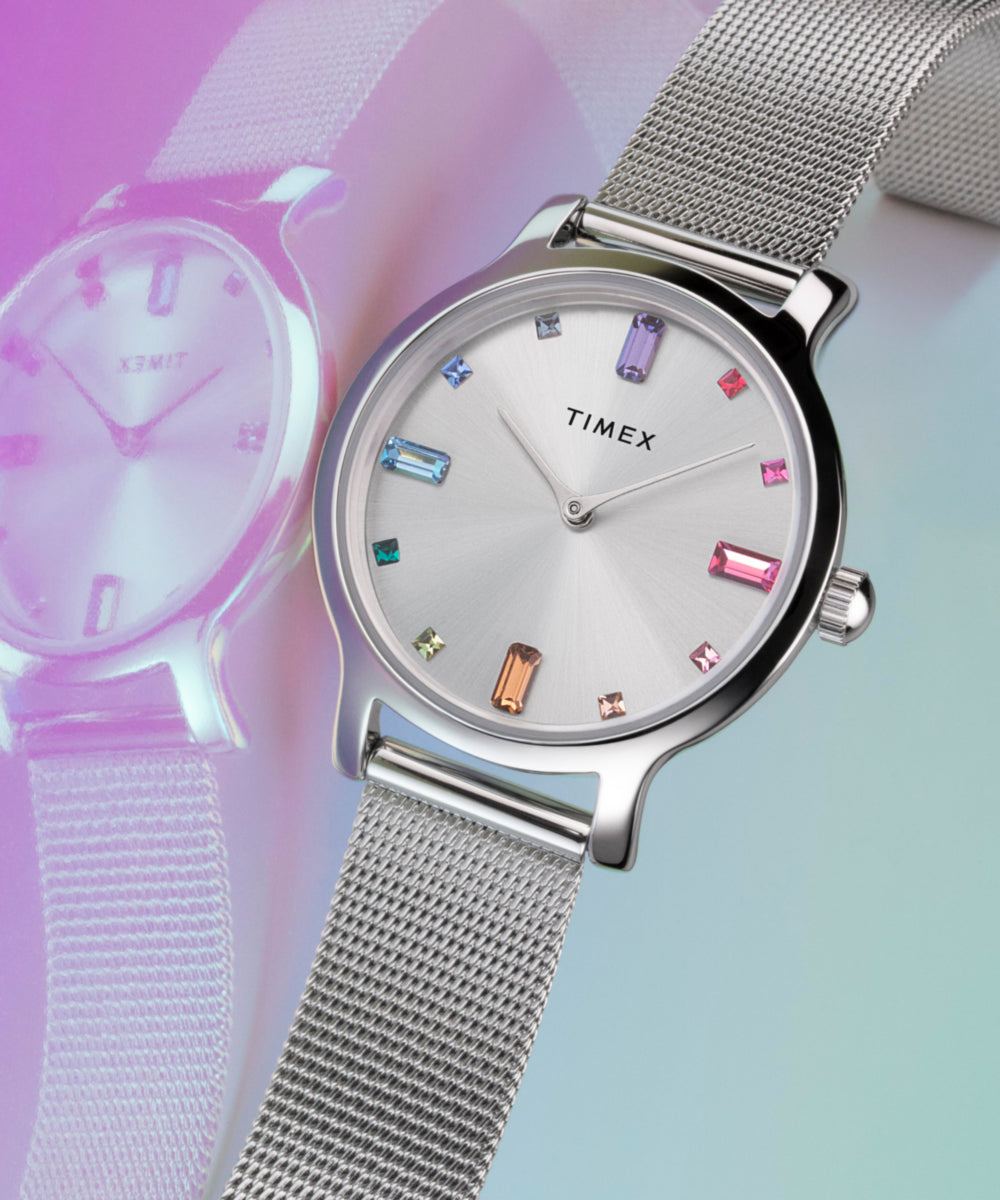 Transcend™ 31mm Stainless Steel Mesh Band Watch