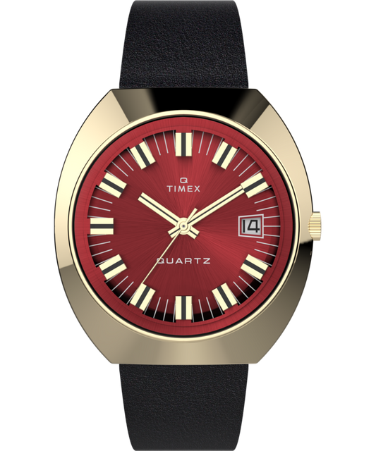 Q Timex 1972 Reissue 39mm Leather Strap Watch