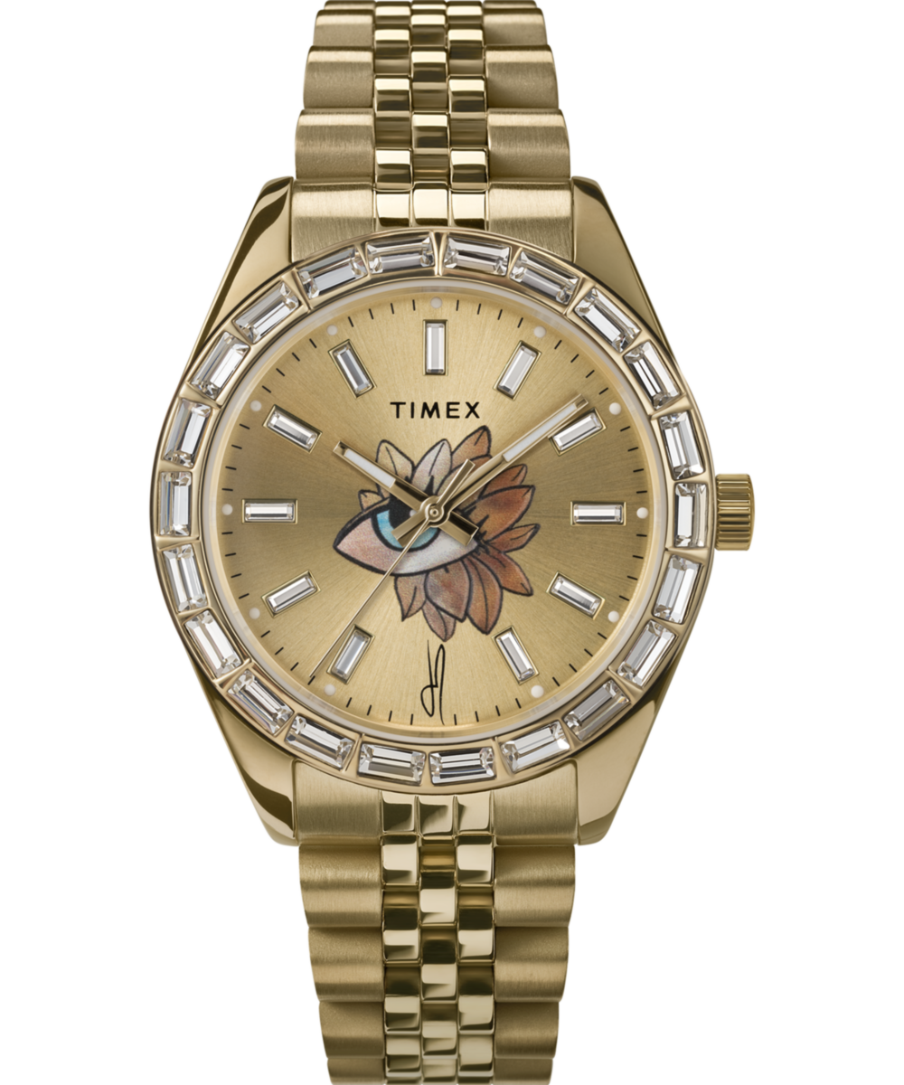 Timex Legacy x Jacquie Aiche Gold Sunray Dial with Tribe Eye 36mm Watch