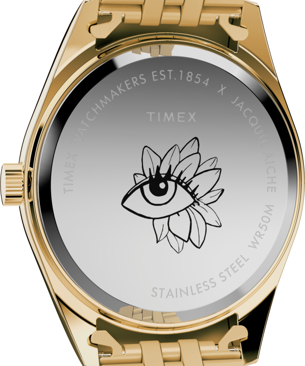Timex Legacy x Jacquie Aiche Gold Sunray Dial with Tribe Eye 36mm Watch