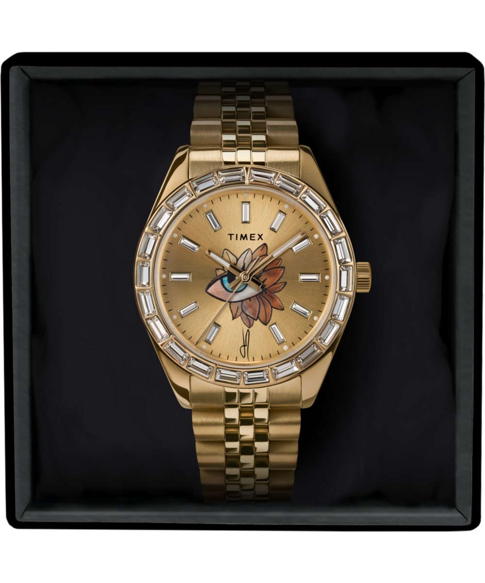 Timex Legacy x Jacquie Aiche Gold Sunray Dial with Tribe Eye 36mm Watch