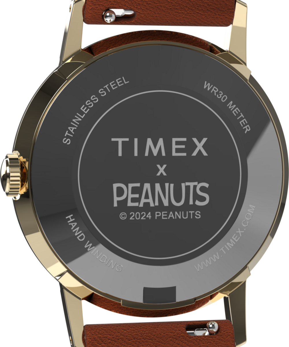 Peanuts® x Timex Marlin® Hand-Wound Snoopy Tennis 34mm Leather Strap Watch