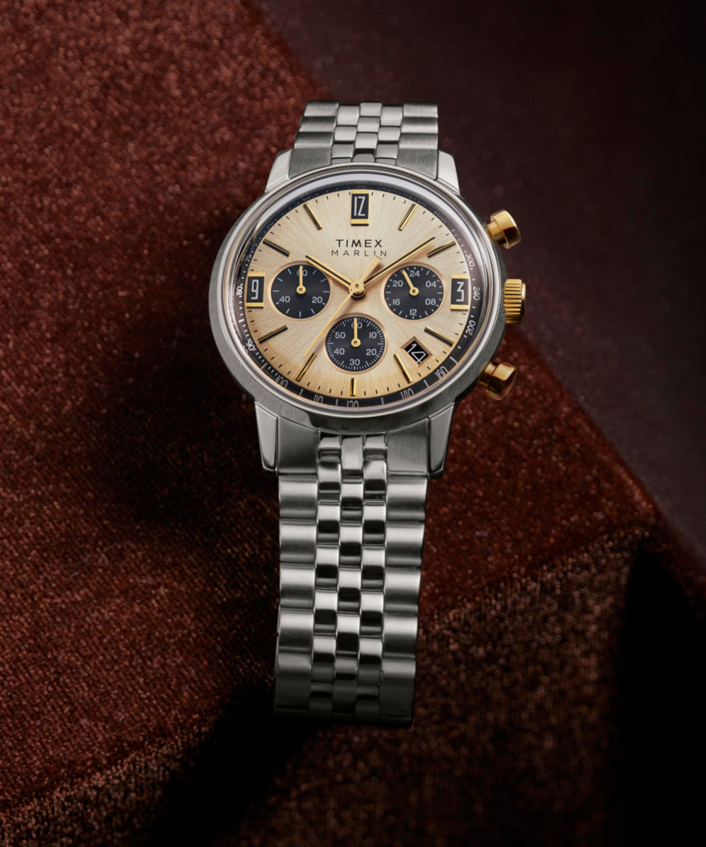 Marlin® Chronograph Tachymeter 40mm Stainless Steel Bracelet Watch 